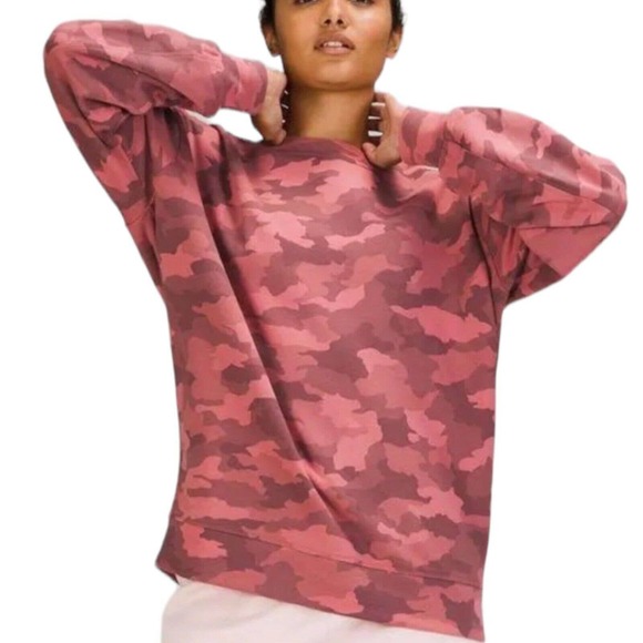 Lululemon Perfectly Oversized Pullover In Pink Camouflage Women’s Size 4 - Picture 1 of 9
